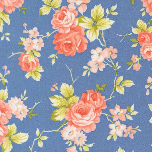 Rosie Country Rose Florals Blueberry by Fig Tree Co for Moda