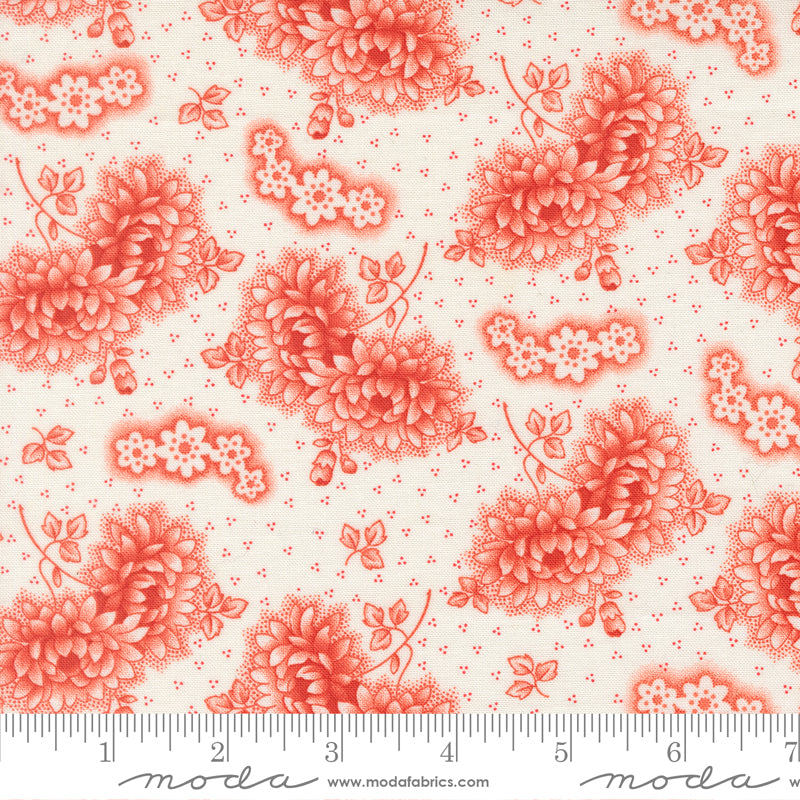 Rosie Vintage Linen Florals Strawberry scale