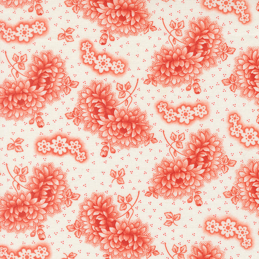 Rosie Vintage Linen Florals Strawberry by Fig Tree Co for Moda