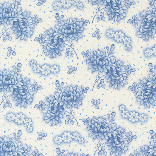Rosie Vintage Linen Florals Blueberry by Fig Tree Co for Moda