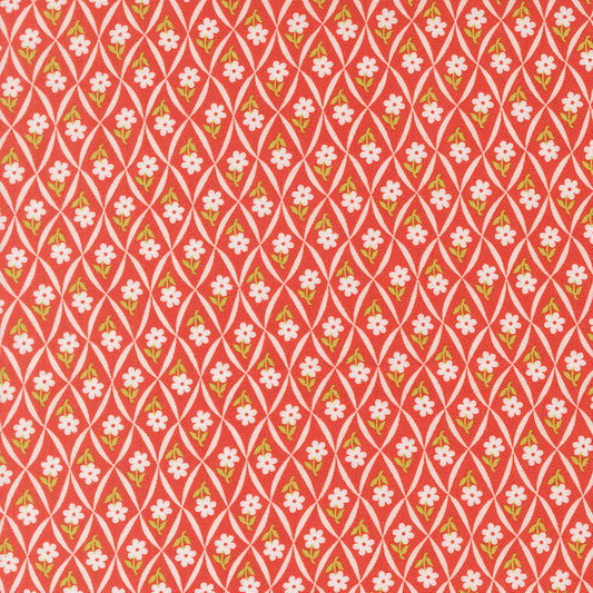 Rosie Climbing Daisy Strawberry by Fig Tree Co for Moda