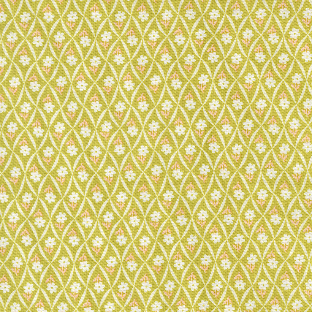 Rosie Climbing Daisy Green Apple by Fig Tree Co for Moda