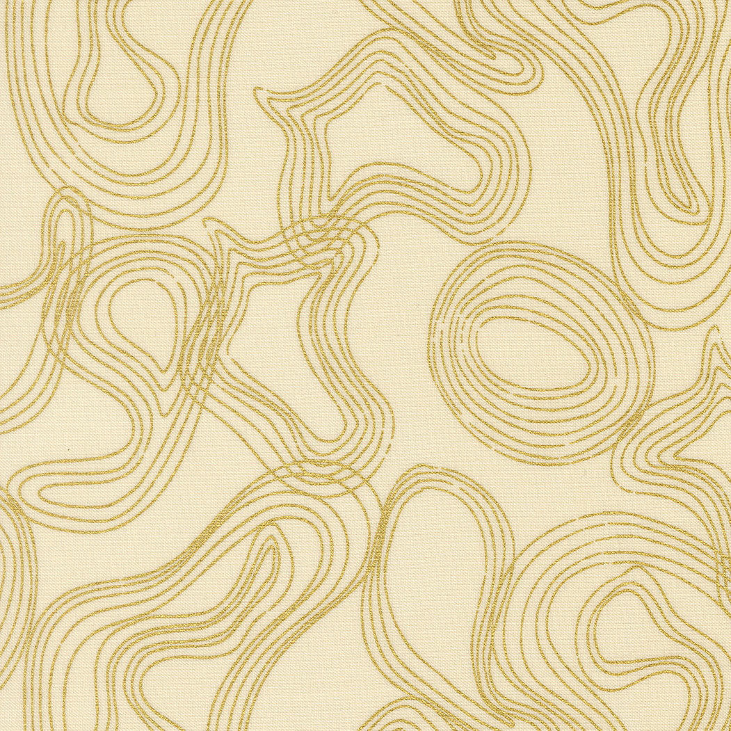 Sunlit Ruins Shadow Grove Blenders Metallic Cream by Jessica Rose for Moda