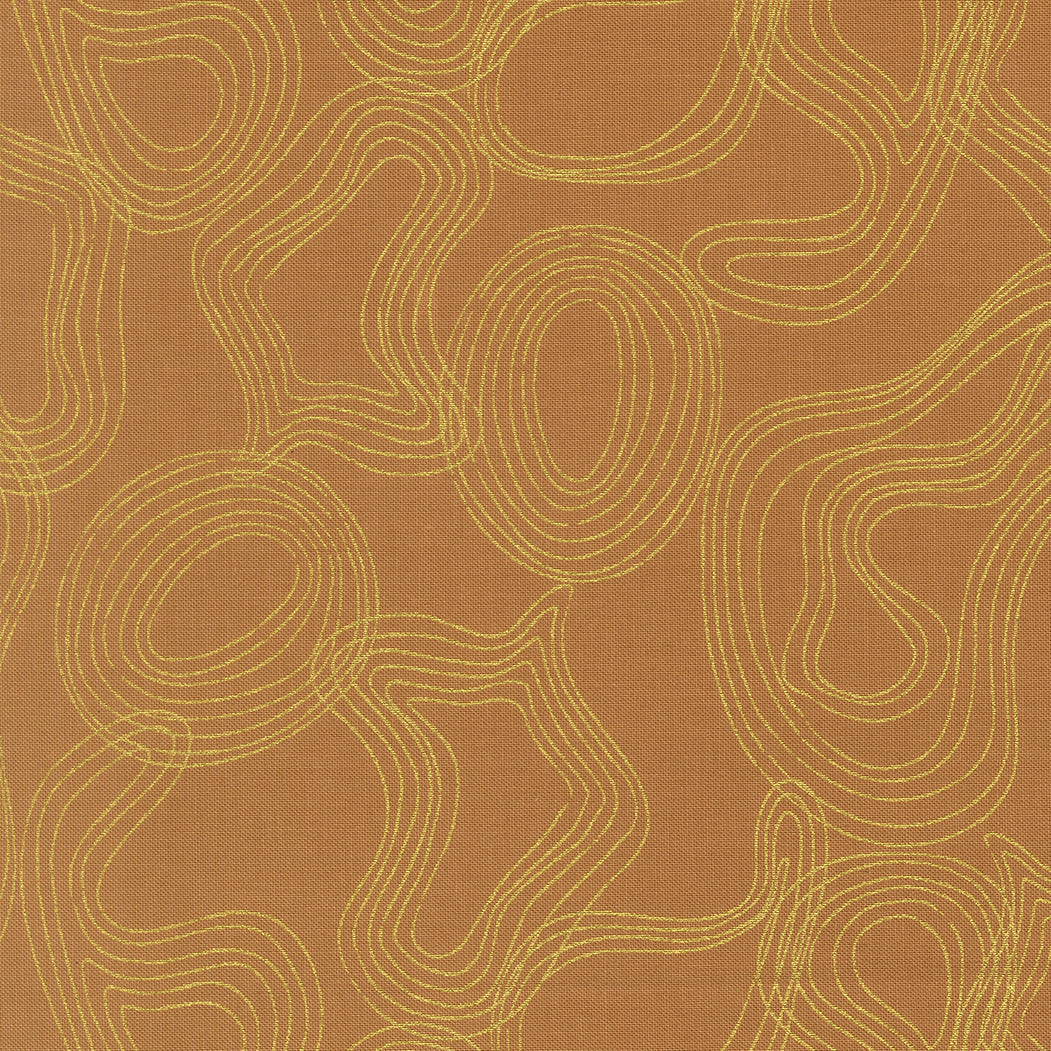 Sunlit Ruins Shadow Grove Blenders Metallic Toast by Jessica Rose for Moda