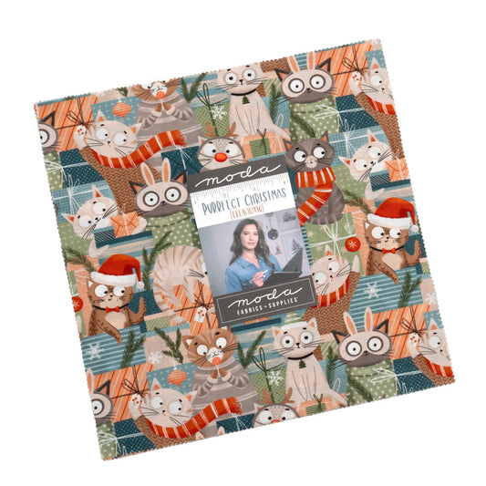 Purrfect Christmas  Assorted Layer Cake by Elena Amo for Moda Fabrics 39040-LC