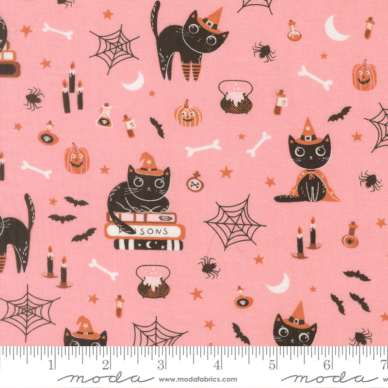 Purrs And Boos Cats Novelty Candy by Elena Amo for Moda Fabrics 39060-13 scale