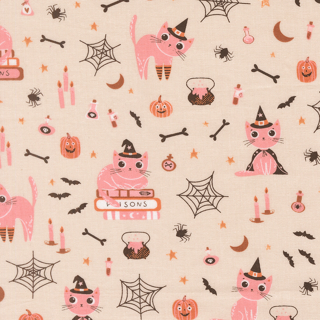 Purrs And Boos Cats Novelty Moonbeam by Elena Amo for Moda Fabrics 39060-11