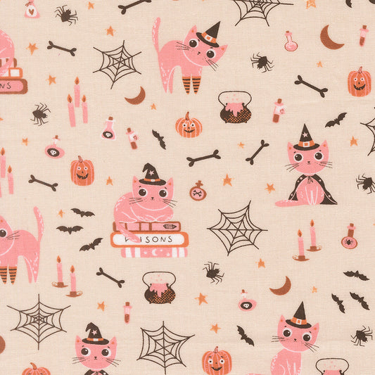 Purrs And Boos Cats Novelty Moonbeam by Elena Amo for Moda Fabrics 39060-11