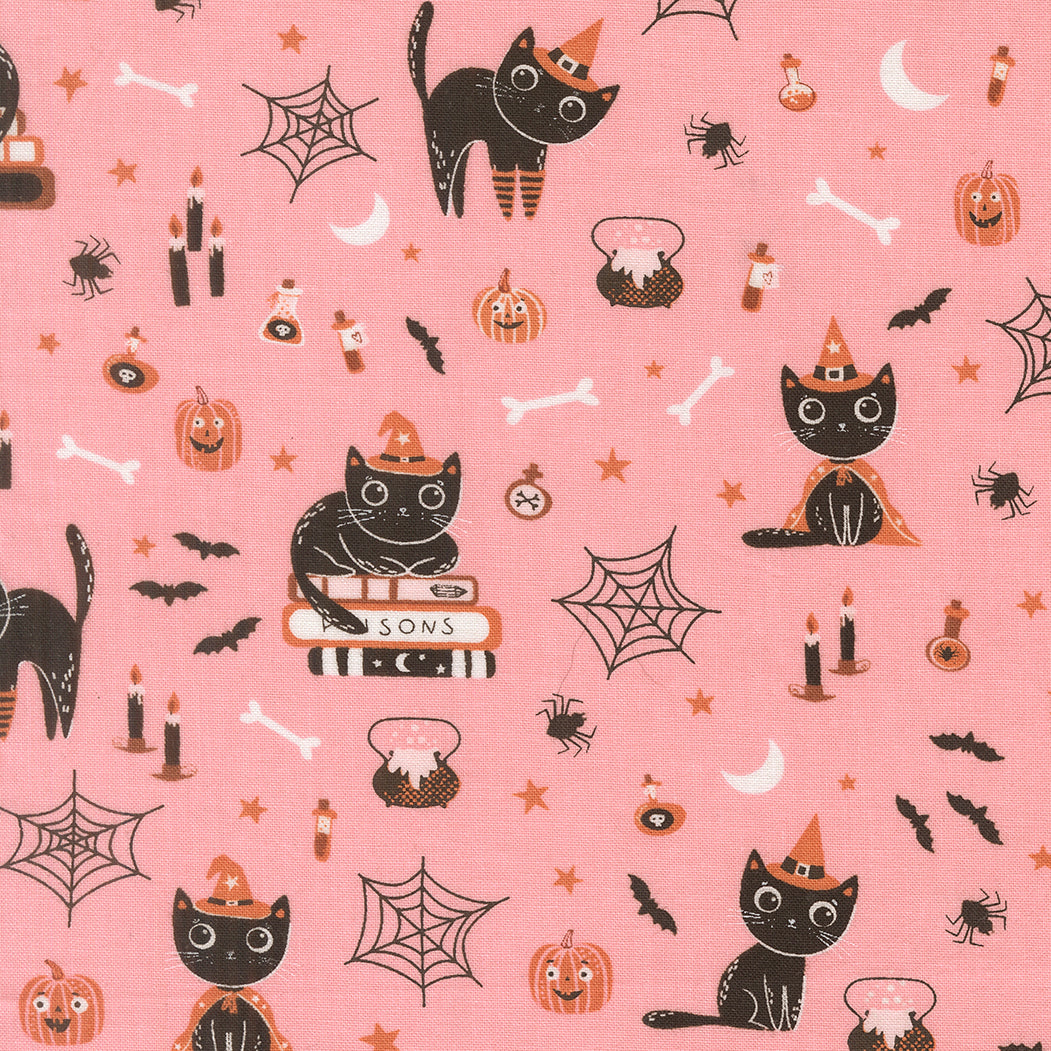 Purrs And Boos Cats Novelty Candy by Elena Amo for Moda Fabrics 39060-13
