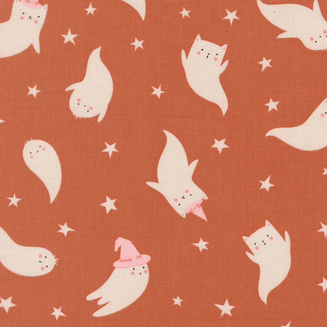 Purrs And Boos Ghost Novelty Spice by Elena Amo for Moda Fabrics 39061-15