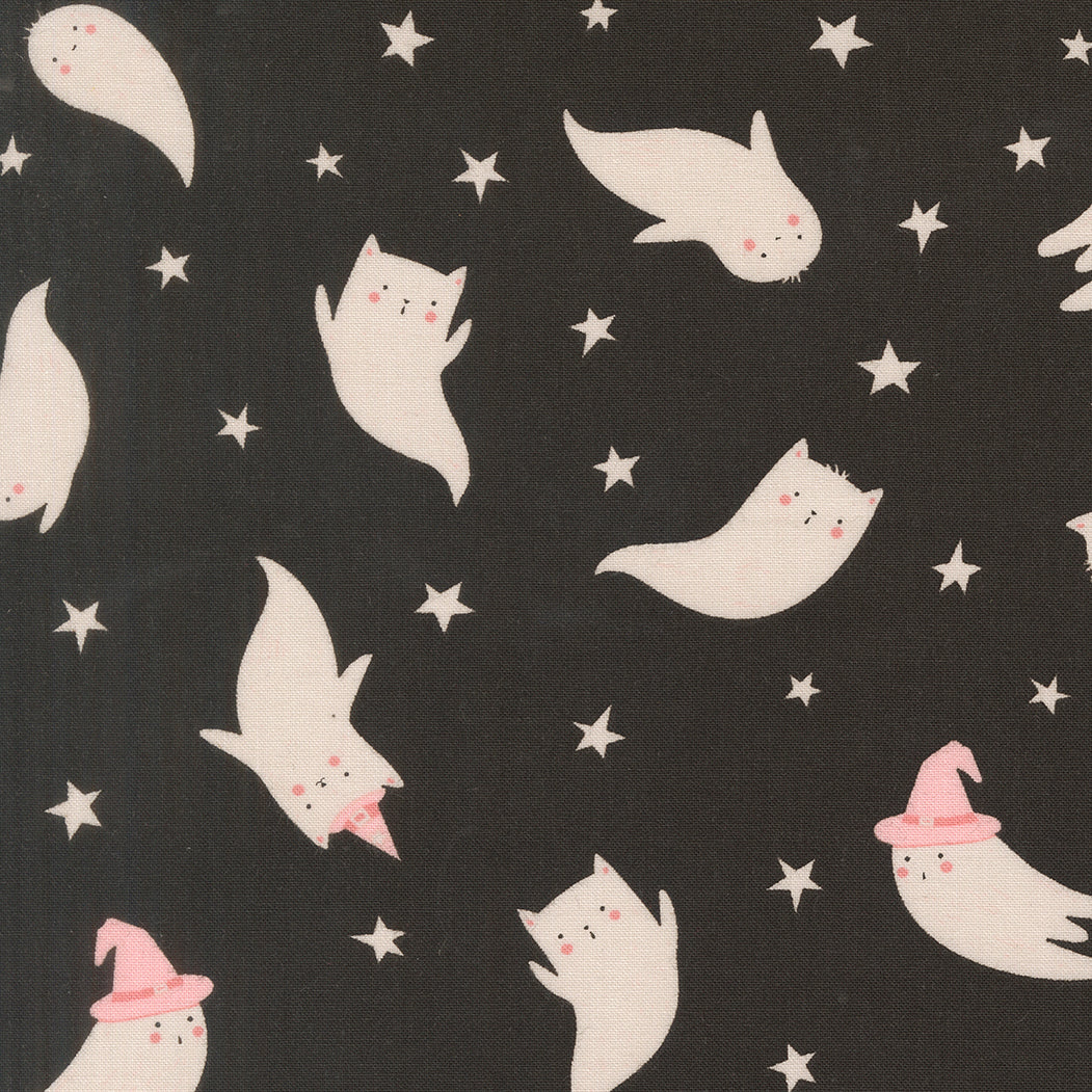 Purrs And Boos Ghost Novelty Black Cat by Elena Amo for Moda Fabrics 39061-16