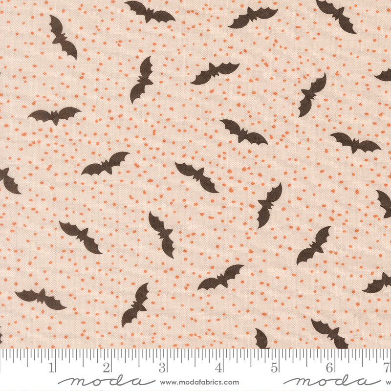 Purrs And Boos Bats Halloween Moonbeam by Elena Amo for Moda Fabrics 39063-11 scale