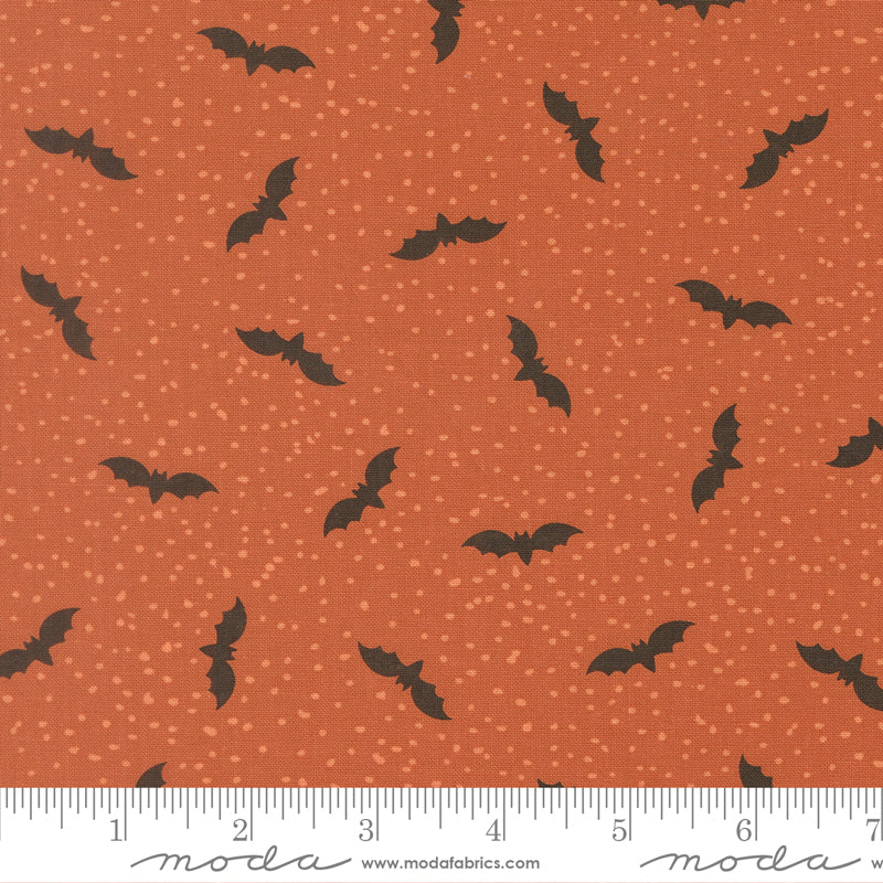 Purrs And Boos Bats Halloween Spice by Elena Amo for Moda Fabrics 39063-15 scale
