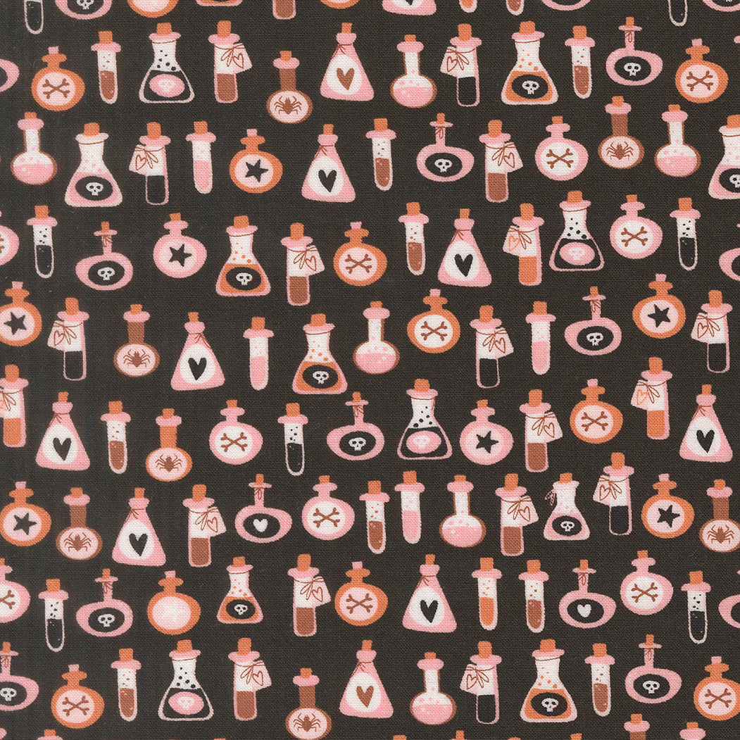Purrs And Boos Poisons Novelty Black Cat by Elena Amo for Moda Fabrics 39065-16