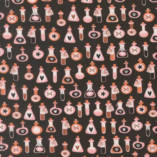 Purrs And Boos Poisons Novelty Black Cat by Elena Amo for Moda Fabrics 39065-16