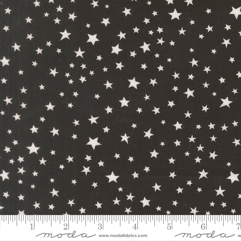 Purrs And Boos Stars Blenders Black Cat by Elena Amo for Moda Fabrics 39066-16 scale