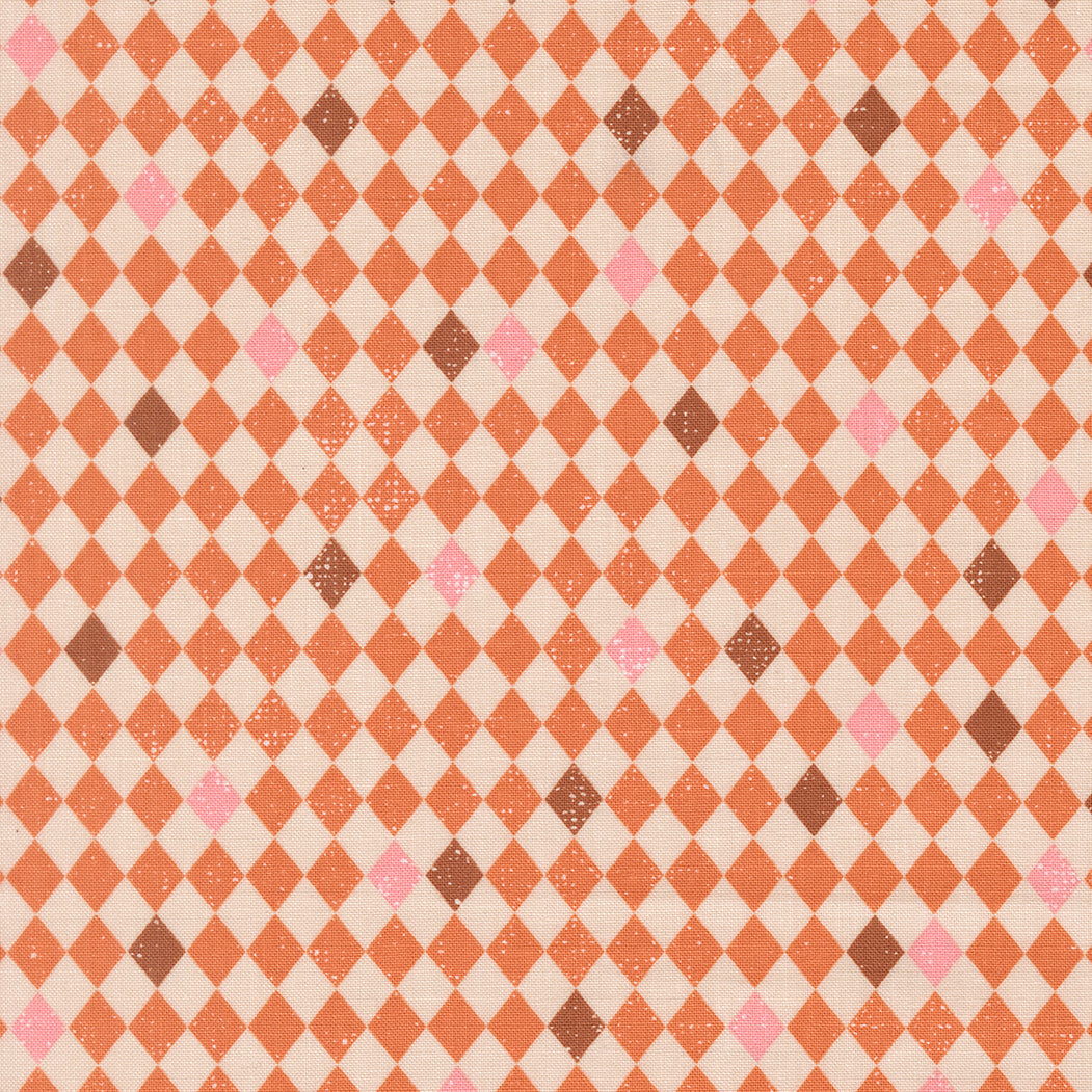Purrs And Boos Harlequin Diamonds Blenders Pumpkin by Elena Amo for Moda Fabrics 39067-24