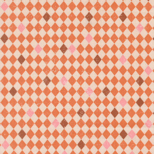 Purrs And Boos Harlequin Diamonds Blenders Pumpkin by Elena Amo for Moda Fabrics 39067-24