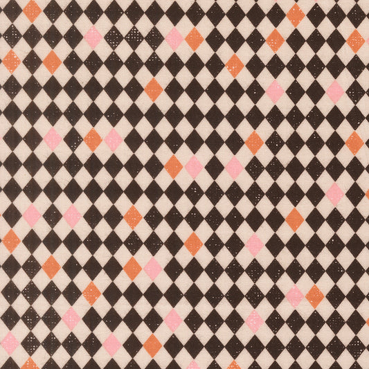 Purrs And Boos Harlequin Diamonds Blenders Black Cat by Elena Amo for Moda Fabrics 39067-26