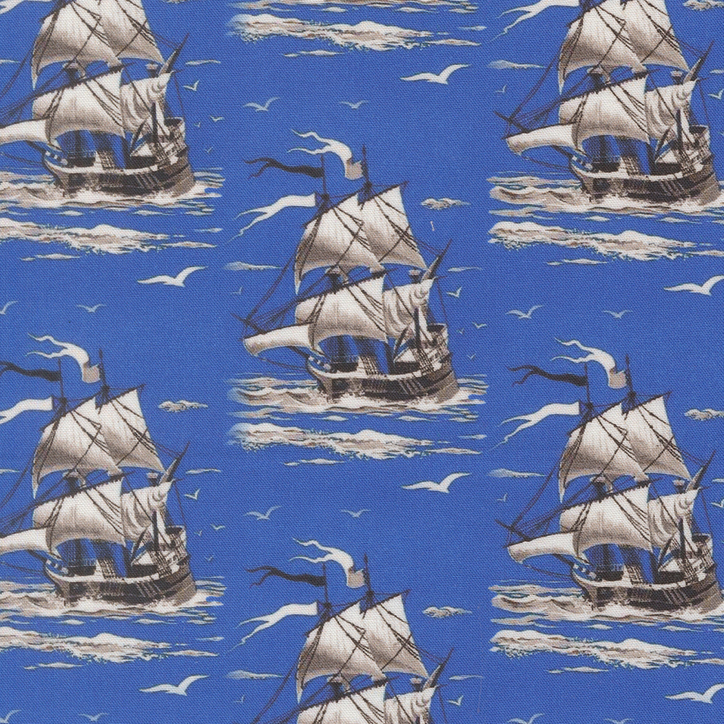 Saltwater Dark Blue Smooth Sailing yardage