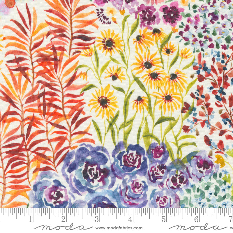 Floribunda Flower Child Florals Cloud by Create Joy Project for Moda Fabrics 39801-11 scale