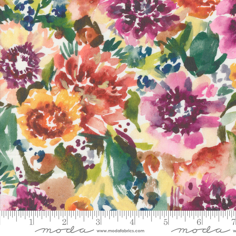 Floribunda Summer Florals Cloud by Create Joy Project for Moda Fabrics 39803-11 scale