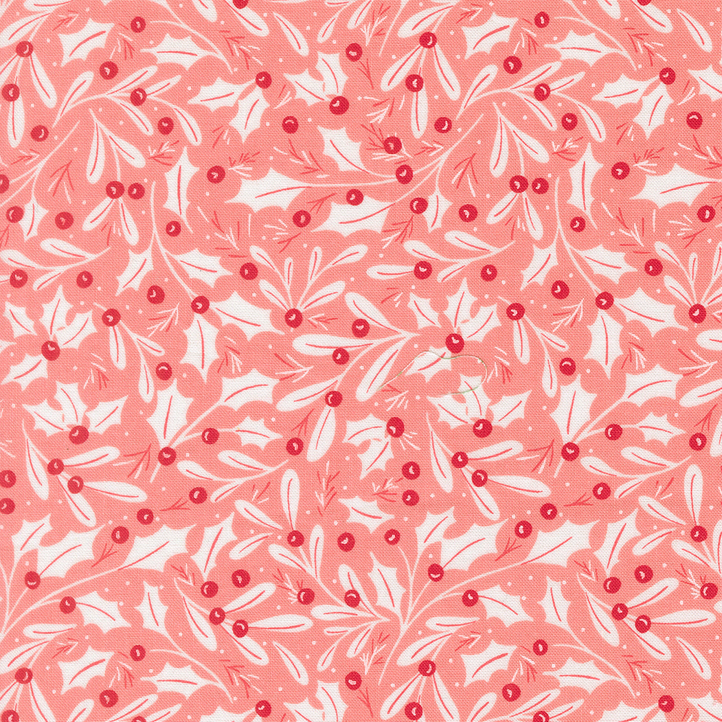 Merrily On High Winter Berries Christmas Holly Blush by Sweetfire Road for Moda Fabrics 43211-12