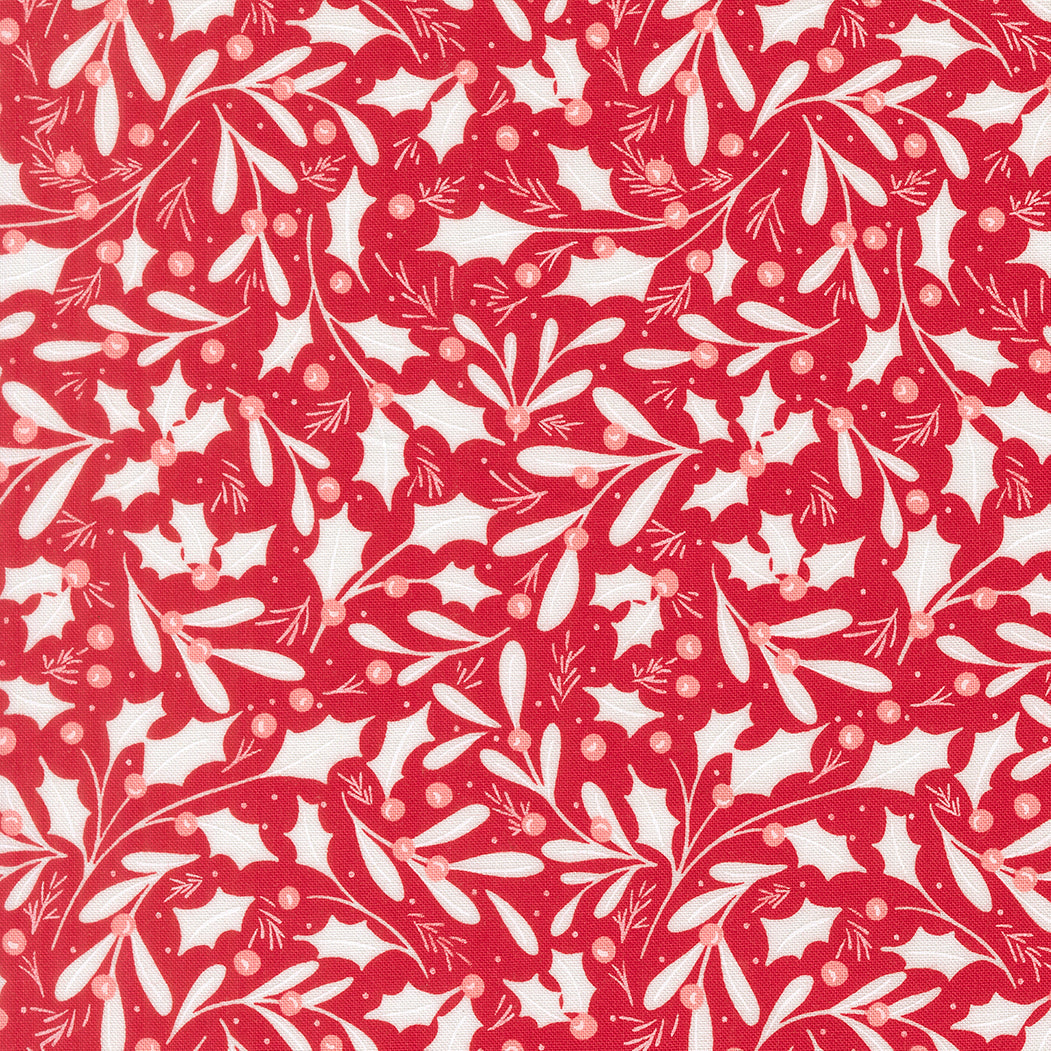 Merrily On High Winter Berries Christmas Holly Christmas Red by Sweetfire Road for Moda Fabrics 43211-13
