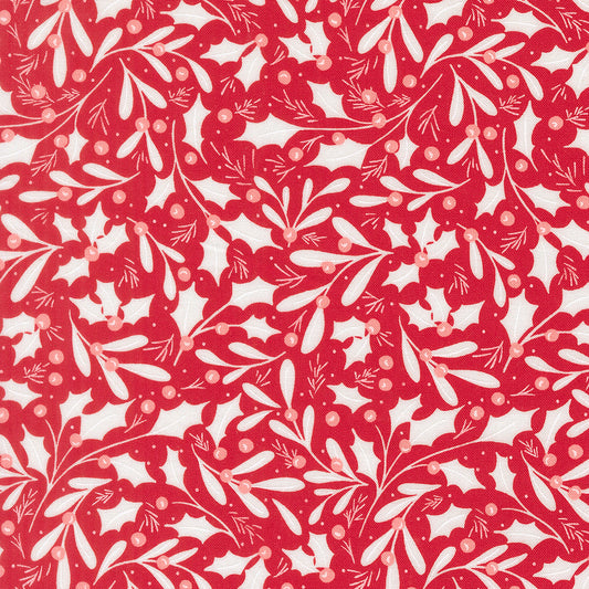 Merrily On High Winter Berries Christmas Holly Christmas Red by Sweetfire Road for Moda Fabrics 43211-13