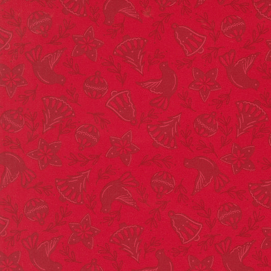 Merrily On High Cookie Cutters Novelty Christmas Red by Sweetfire Road for Moda Fabrics 43213-13