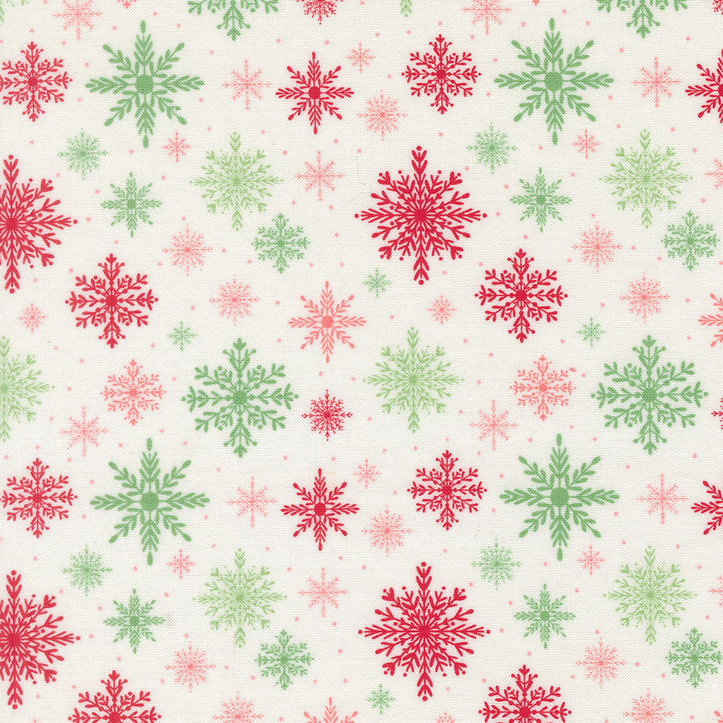 Merrily On High Softly Snowing Christmas Snowflake Snow by Sweetfire Road for Moda Fabrics 43214-11