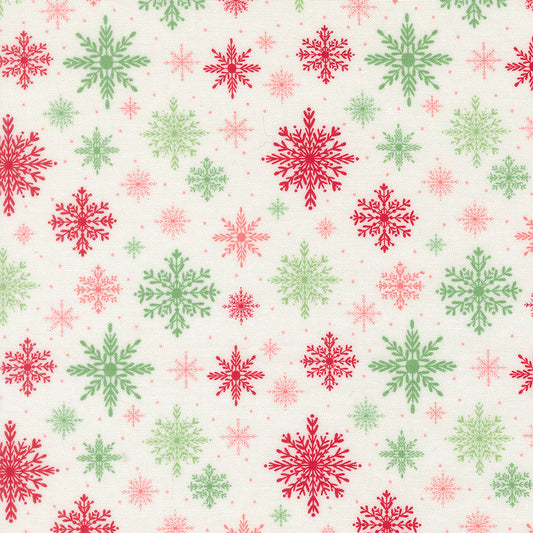 Merrily On High Softly Snowing Christmas Snowflake Snow by Sweetfire Road for Moda Fabrics 43214-11