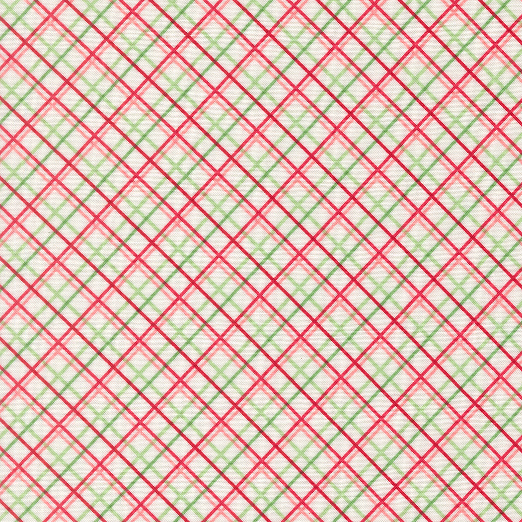 Merrily On High Pretty Plaid Paper Checks and Plaids Snow by Sweetfire Road for Moda Fabrics 43215-11