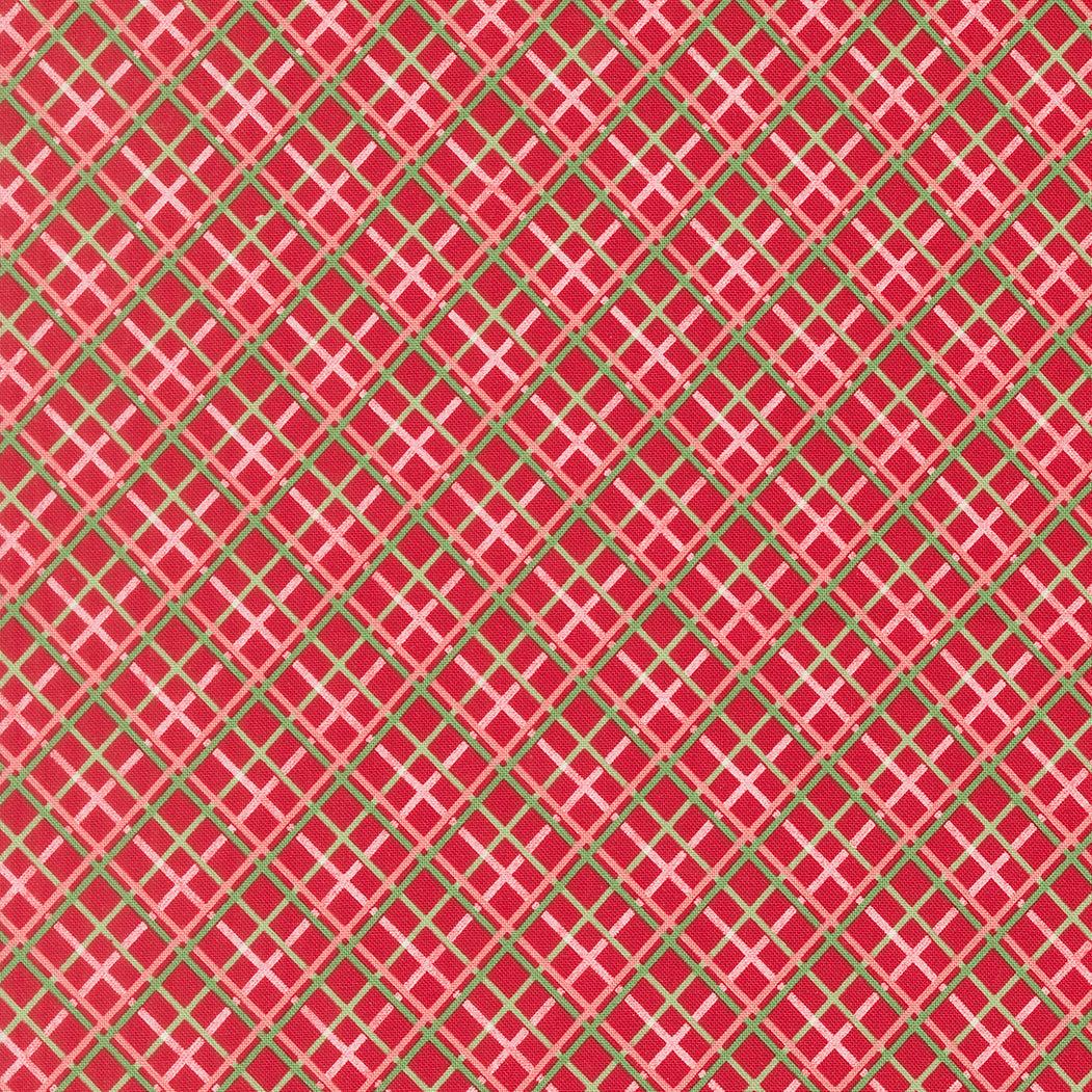 Merrily On High Pretty Plaid Paper Checks and Plaids Christmas Red by Sweetfire Road for Moda Fabrics 43215-13