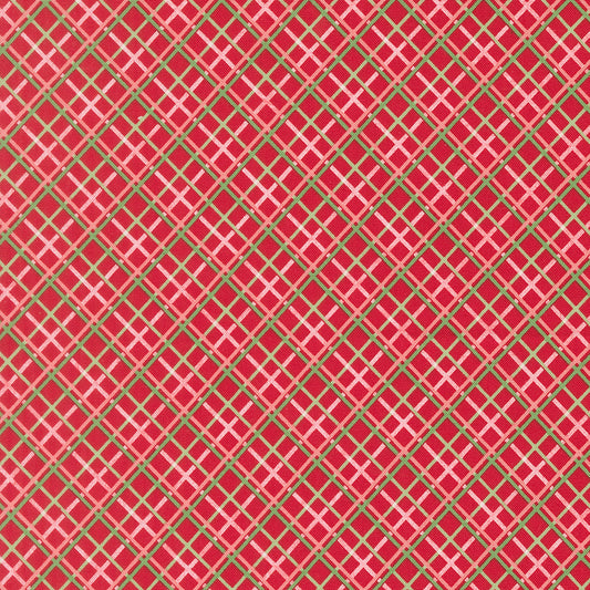 Merrily On High Pretty Plaid Paper Checks and Plaids Christmas Red by Sweetfire Road for Moda Fabrics 43215-13