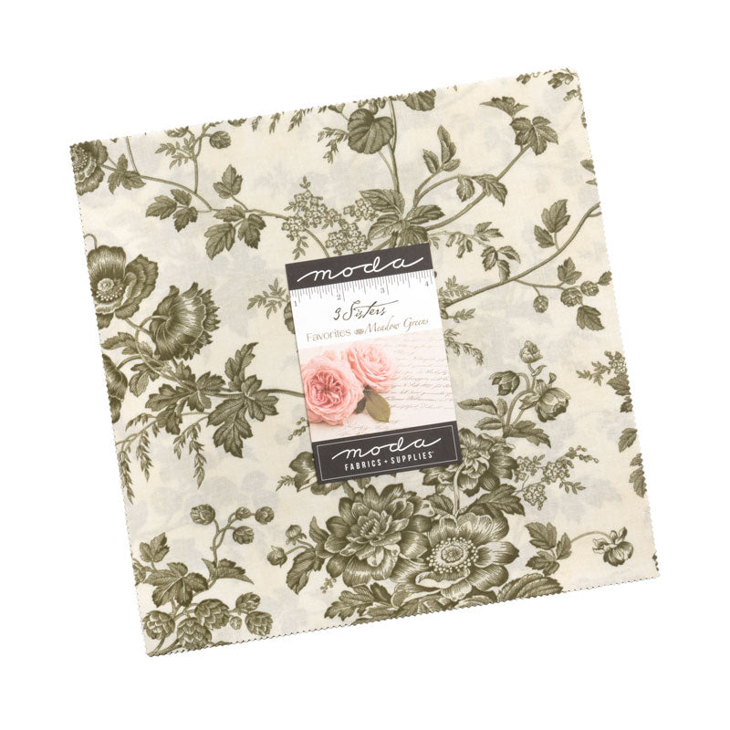 Meadow Greens  Assorted Layer Cake by 3 Sisters for Moda Fabrics 44362-LC