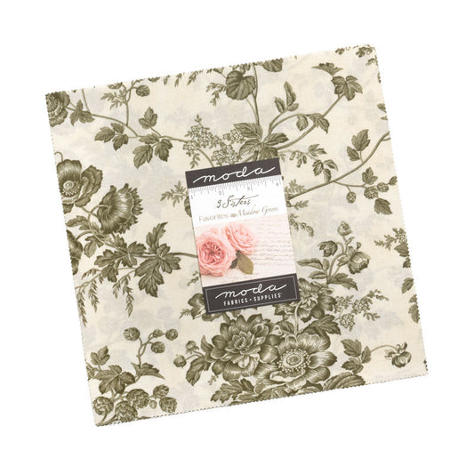 Meadow Greens  Assorted Layer Cake by 3 Sisters for Moda Fabrics 44362-LC