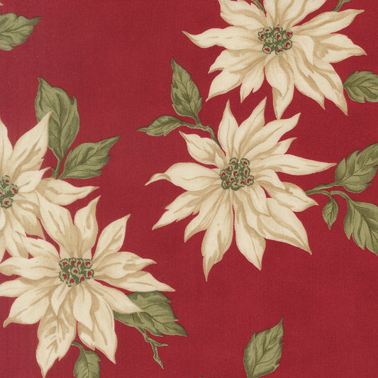 Candlelight Christmas Poinsettia Florals Crimson by 3 Sisters for Moda Fabrics