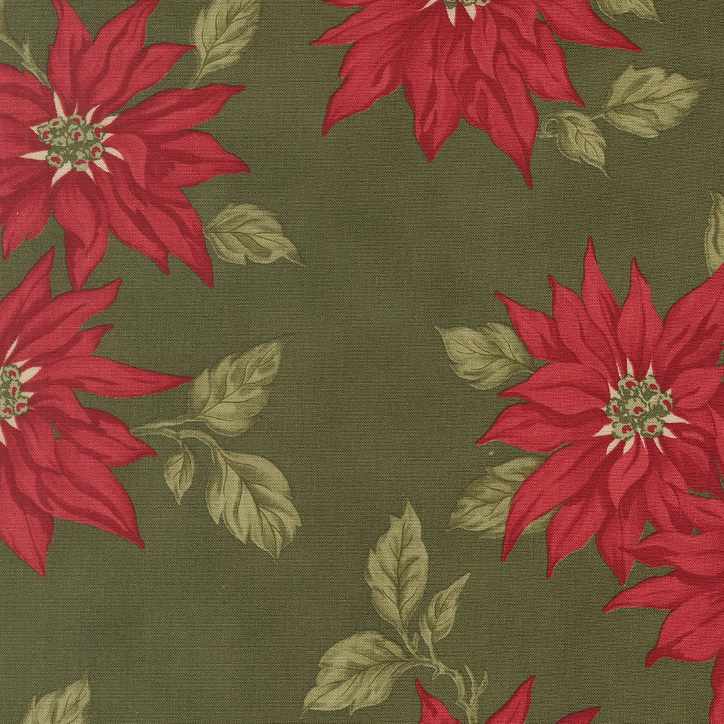 Candlelight Christmas Poinsettia Florals Holly by 3 Sisters for Moda Fabrics