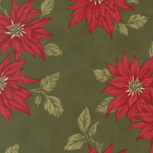 Candlelight Christmas Poinsettia Florals Holly by 3 Sisters for Moda Fabrics