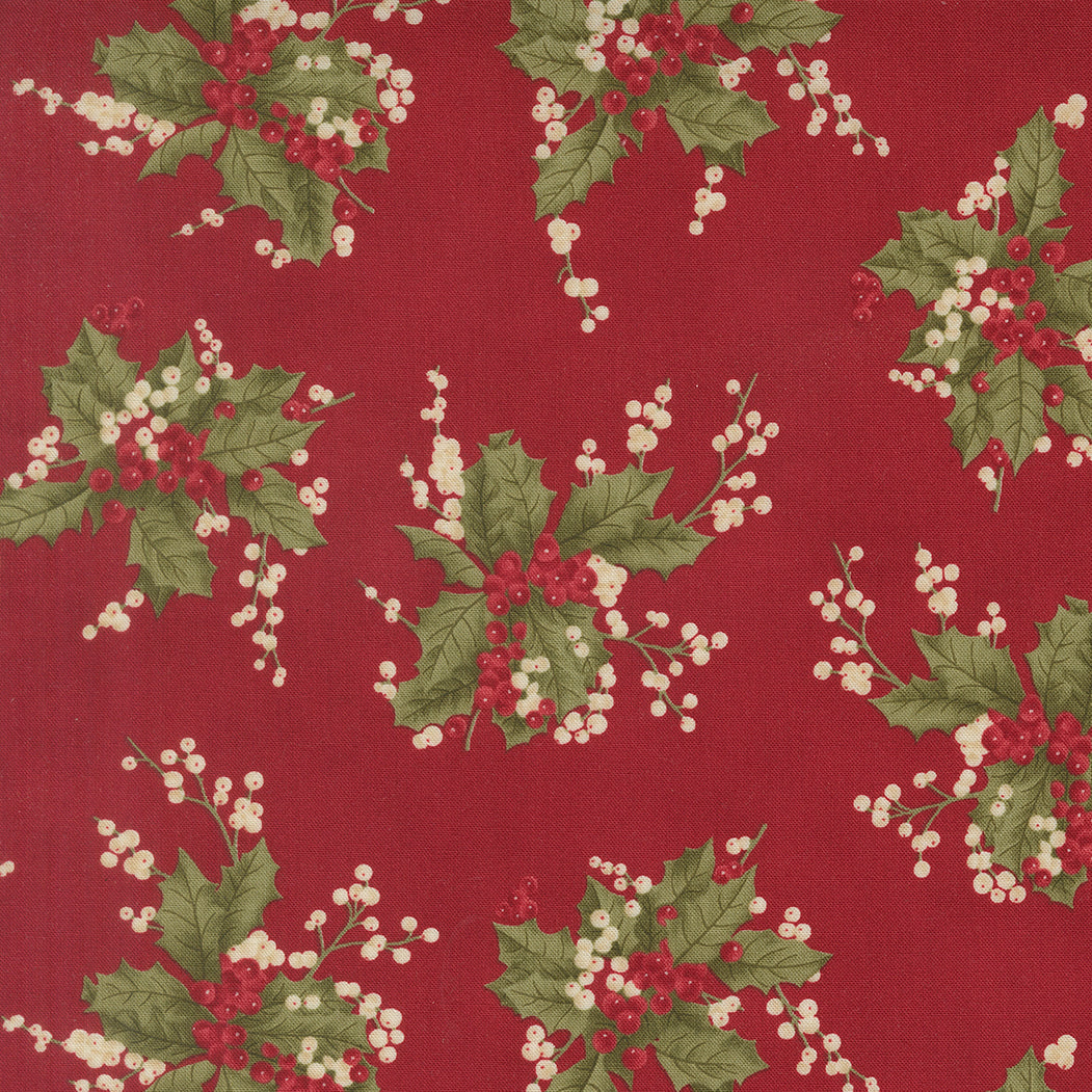 Candlelight Christmas Holly Berrie Christmas Crimson by 3 Sisters for Moda Fabrics