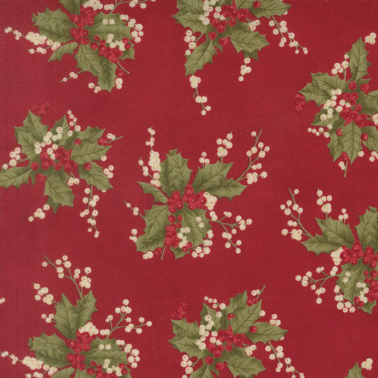 Candlelight Christmas Holly Berrie Christmas Crimson by 3 Sisters for Moda Fabrics
