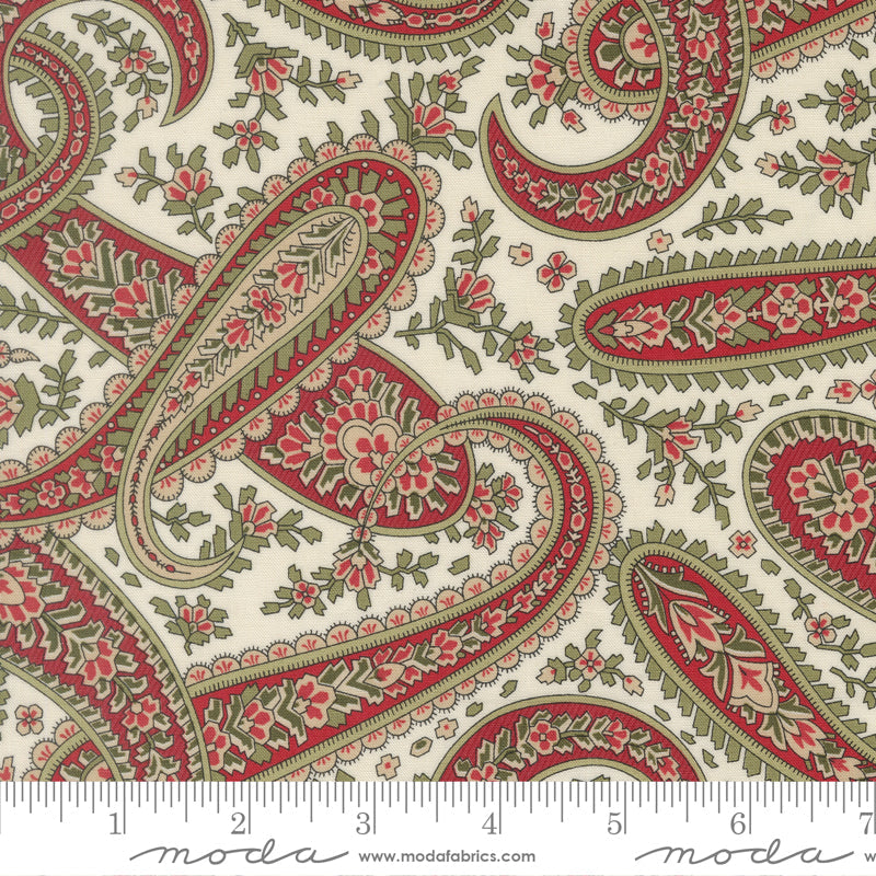 Candlelight Christmas Plaza Paisley Cream by 3 Sisters for Moda Fabrics