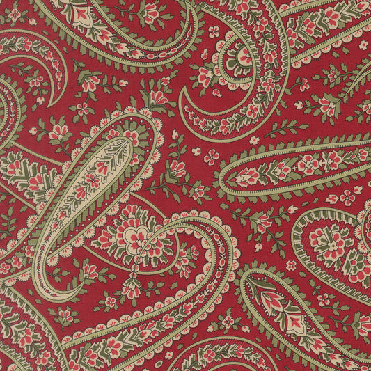 Candlelight Christmas Plaza Paisley Crimson by 3 Sisters for Moda Fabrics