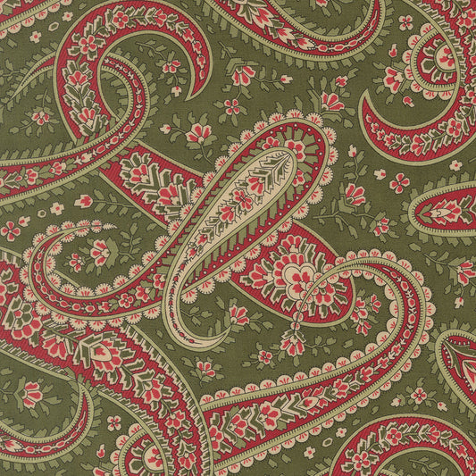 Candlelight Christmas Plaza Paisley Holly by 3 Sisters for Moda Fabrics