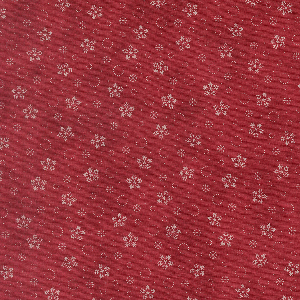 Candlelight Christmas Festive Flurries Blenders Snow Flake Dot Crimson by 3 Sisters for Moda Fabrics