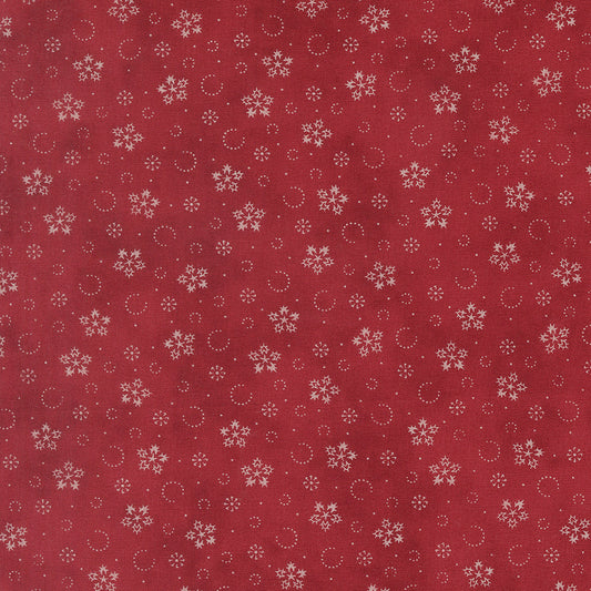 Candlelight Christmas Festive Flurries Blenders Snow Flake Dot Crimson by 3 Sisters for Moda Fabrics
