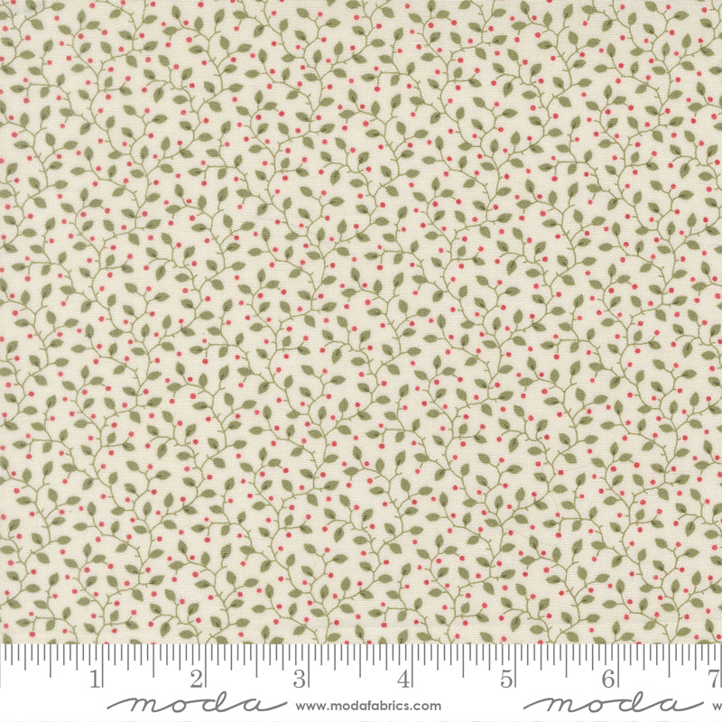 Candlelight Christmas Festive Flurries Vine and Berries Cream by 3 Sisters for Moda Fabrics