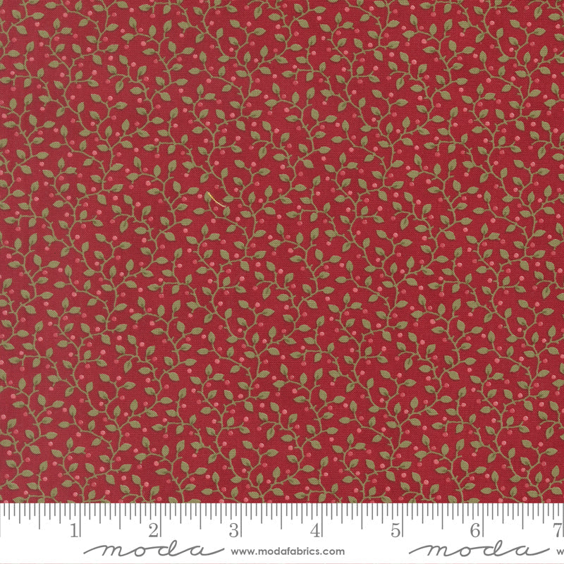 Candlelight Christmas Festive Flurries Vine and Berries Crimson by 3 Sisters for Moda Fabrics