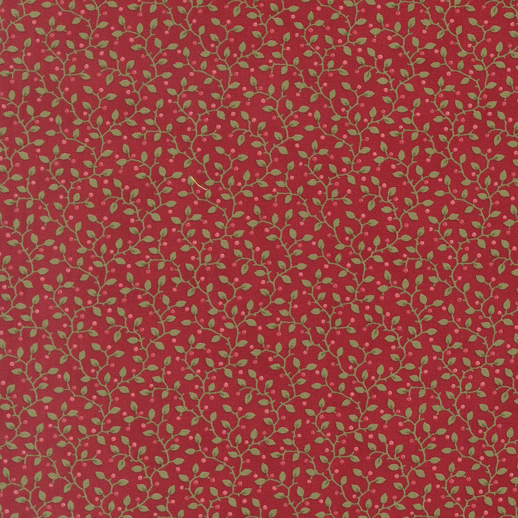 Candlelight Christmas Festive Flurries Vine and Berries Crimson by 3 Sisters for Moda Fabrics